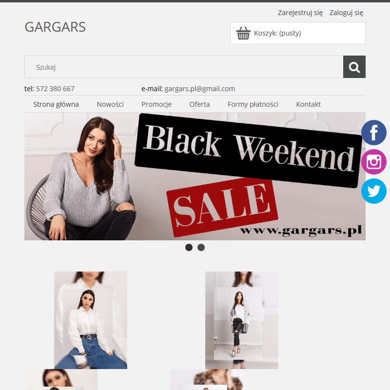 Butik internetowy z odzieżą dla kobiet