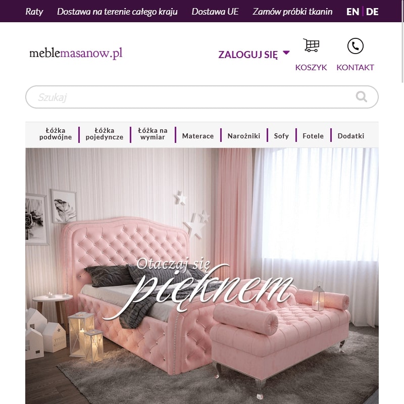 Gdańsk - łóżko glamour z kryształkami