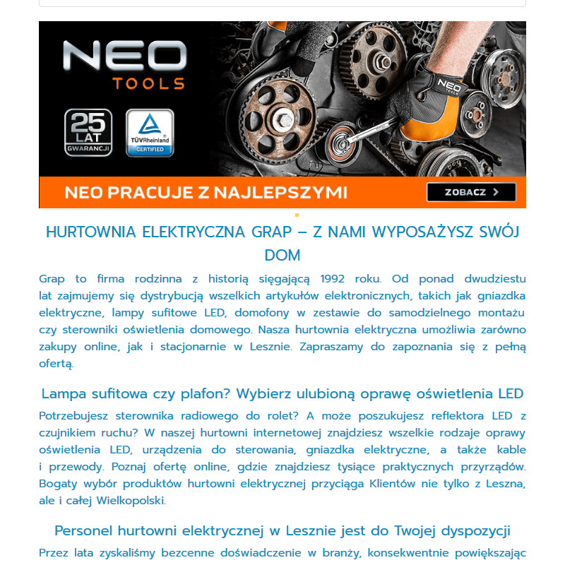 Leszno - oprawy led hurtownia online