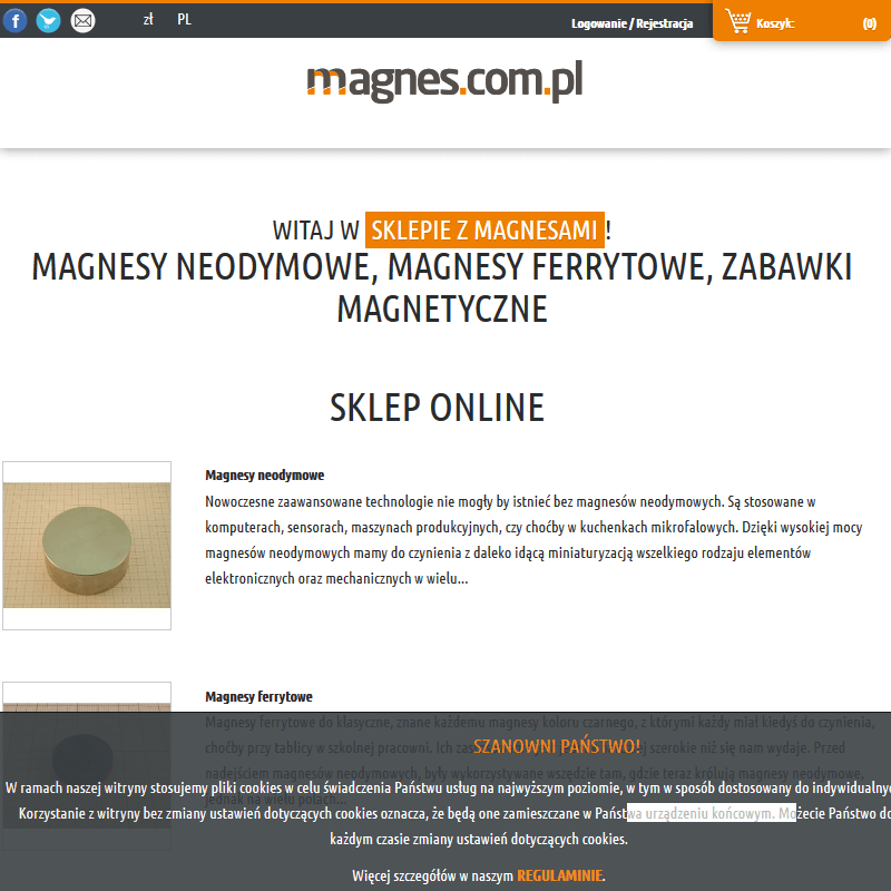 Magnesy ferrytowe płytkowe
